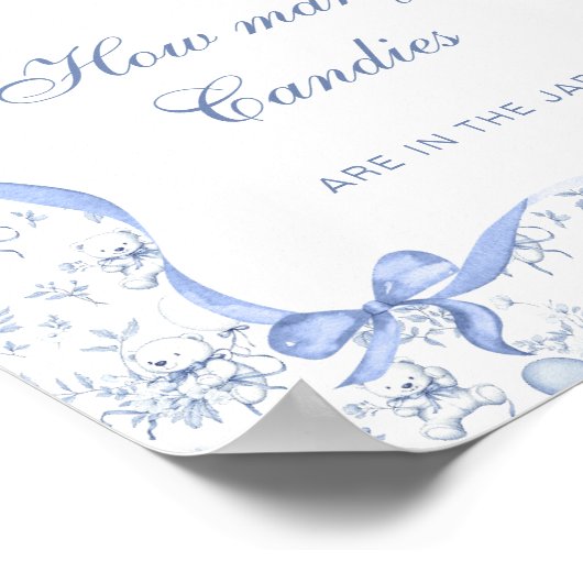 Poster Toile Teddy Bear Bow Devine Combien de bonbons (Coin)