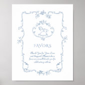 Poster Toile Vintage Chinoiserie Favore baby shower