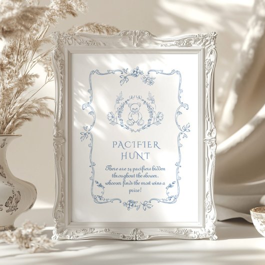 Poster Toile Vintage Teddy ours Pacifier chasse jeu