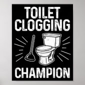 Poster Toilet Clogging Chamon Funny Graphic Toilet Cloggi (Devant)