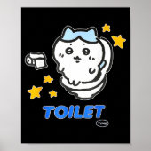 Poster Toilet Time Chikawa Meme Tee  (Devant)