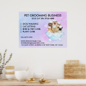 Poster Toilettage d'animaux de compagnie Chien Chat Bain (Cuisine)