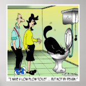 Poster Toilettes et chats à faible débit (Devant)