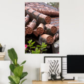 Poster Toit Carrelé De La Maison Okinawan (Bureau à domicile)