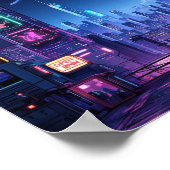 Poster Toit de Cyberpunk Tokyo (Coin)