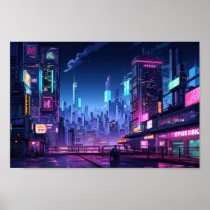 Poster Toit de Cyberpunk Tokyo