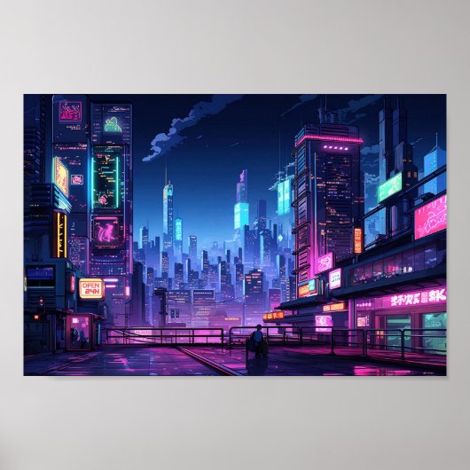 Poster Toit de Cyberpunk Tokyo (Devant)