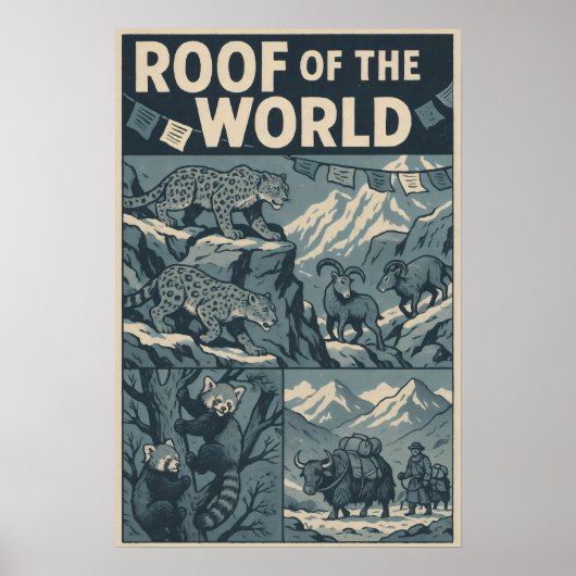 Poster Toit du Monde – Bande dessinée de la faune himalay (Devant)