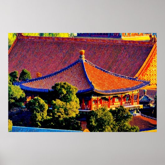 Poster Toit du Pavillon Bleu | Cité interdite (Devant)