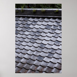 Poster Toit gris en carrelage