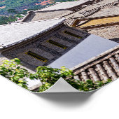 Poster toits chinois traditionnels en carreaux, Dali, Yun (Coin)