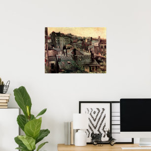 Poster Toits et arrières de maisons par Vincent van Gogh