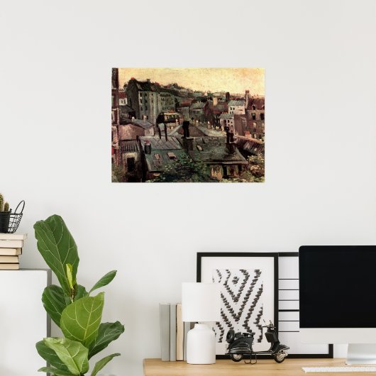 Poster Toits et arrières de maisons par Vincent van Gogh (Bureau à domicile)