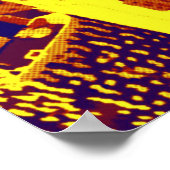 Poster Toits Jaune Bleu Jaune Retro Pop Art NYC (Coin)