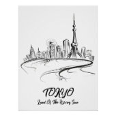 Poster Tokio: Tierra del Sol Naciente - Arte Lineal (Devant)