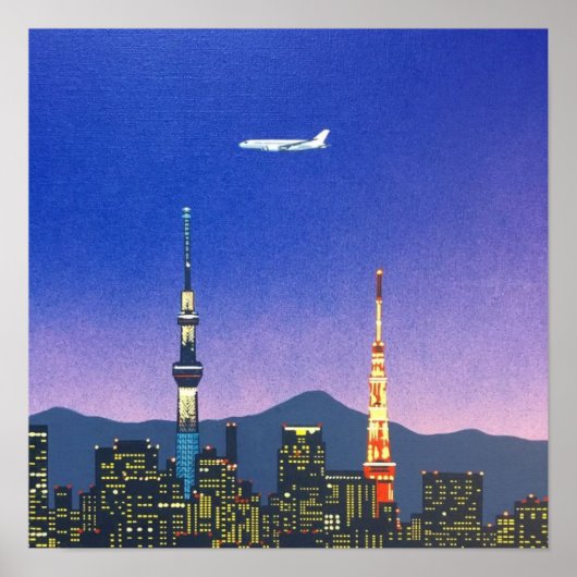 Poster Tokyo Japan Skyline 80s Hiroshi Nagai Art (Devant)