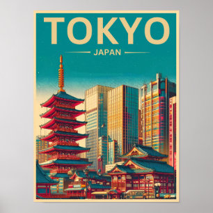 Poster Tokyo Japon voyage cadeaux vintages