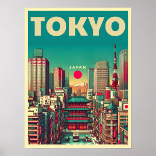 Poster Tokyo Japon voyage cadeaux vintages