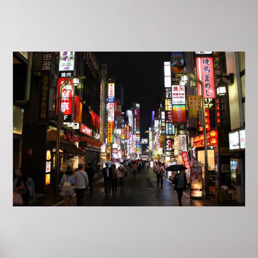 Poster Tokyo néons la nuit (Devant)