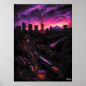 Poster Tokyo Skyline - Charcoal Monochrome Art - Urban (Devant)