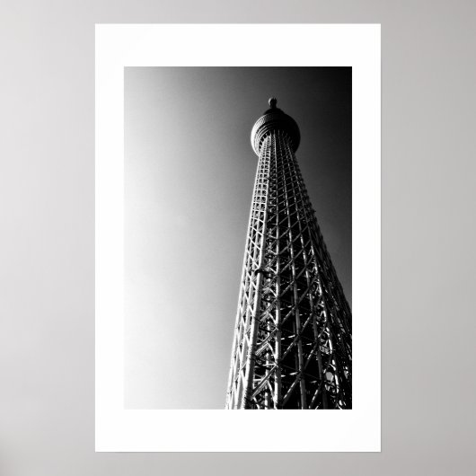 Poster Tokyo Skytree (noir et blanc) (Devant)