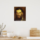 Poster Tolstoï "Change Yourself" Citation de sagesse (Cuisine)