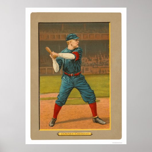 Poster Tom Downey Reds Baseball 1911 (Devant)