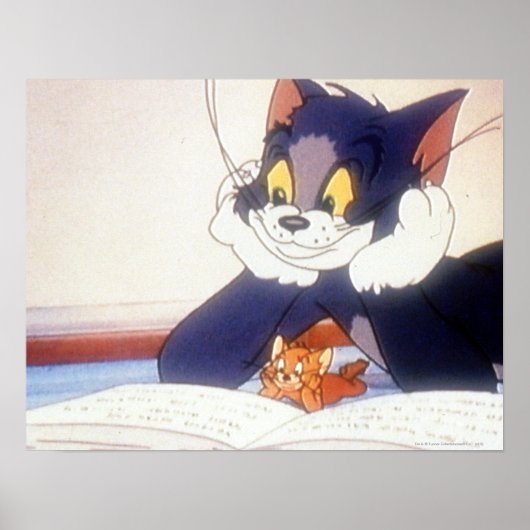 Poster Tom Et Jerry lisent un livre (Devant)