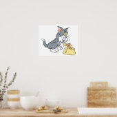 Poster Tom et Jerry nourrissent le chat (Cuisine)
