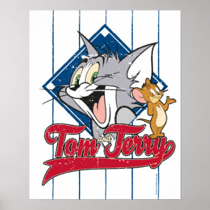 Poster Tom Et Jerry   Tom Et Jerry Sur Diamant De Basebal