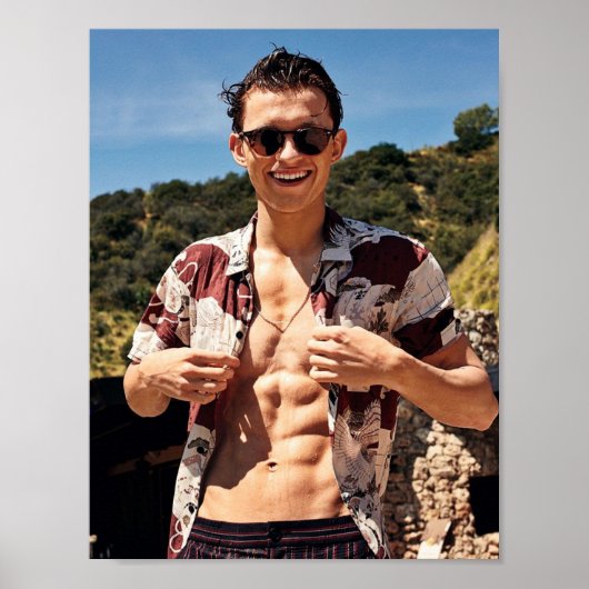 Poster Tom Holland avec des lunettes de soleil (Devant)