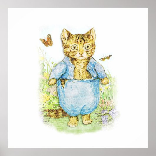 Poster Tom Kitten dans son costume bleu par Beatrix Potte (Devant)