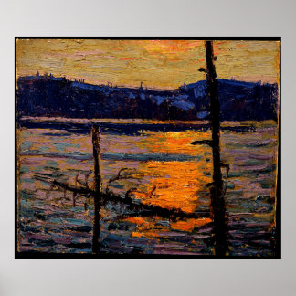 Poster Tom Thomson - Coucher de soleil, Canoe Lake