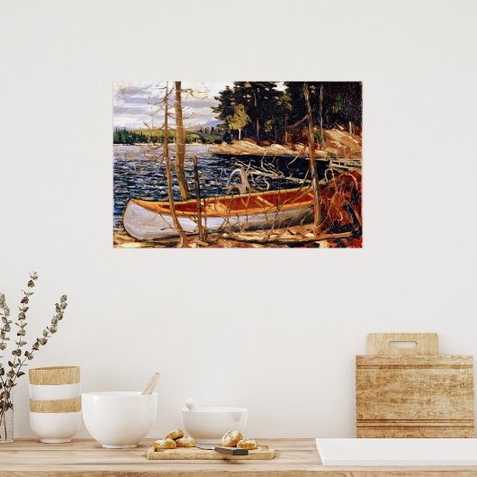 Poster Tom Thomson - La toile de Canoë, (Cuisine)