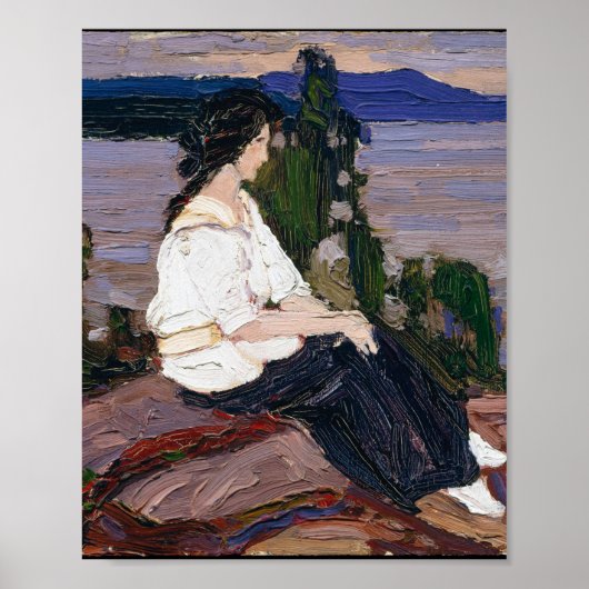 Poster Tom Thomson Peinture Jolie Dame Canadienne Figure (Devant)