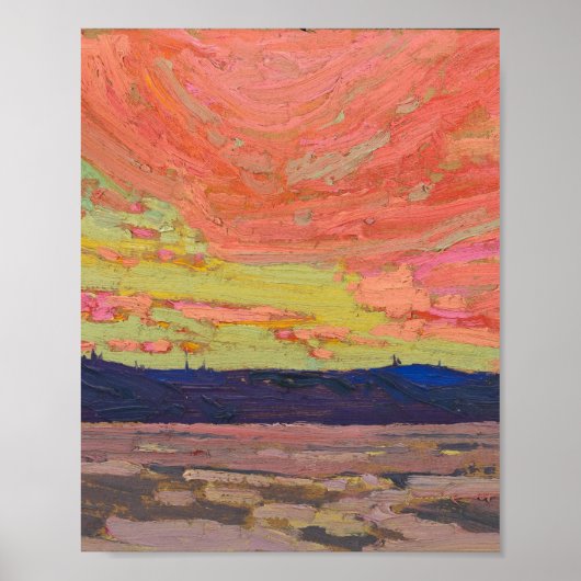 Poster Tom Thomson Peinture Sunset Ontario Paysage (Devant)