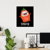Poster Tomate amusante Tomate Pun Dark BG (Bureau à domicile)