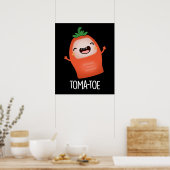 Poster Tomate amusante Tomate Pun Dark BG (Cuisine)