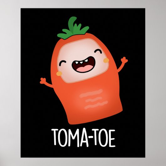 Poster Tomate amusante Tomate Pun Dark BG (Devant)