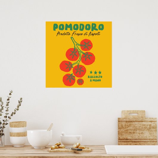 Poster Tomate Pomodoro Jaune Marché Italien (Cuisine)