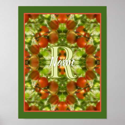 Poster Tomates de jardin personnalisées avec initiale de (Devant)
