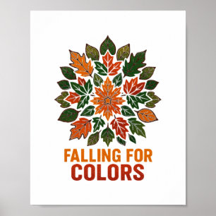 Poster Tombant pour les couleurs Feuilles d'automne Feuil