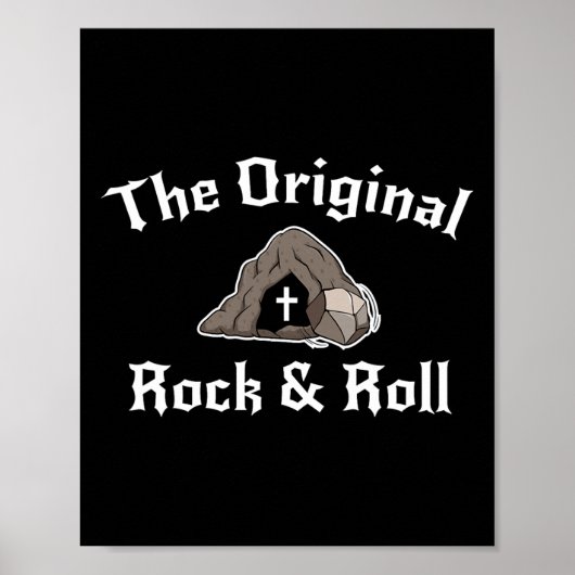 Poster Tombe de Pâques drôle Rock And Roll chrétienne ori (Devant)