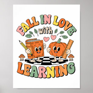 Poster Tomber Amoureux Avec Apprentissage Rétro Automne E