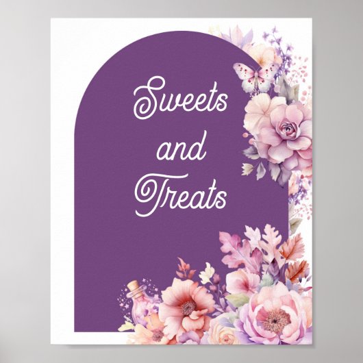 Poster Tomber amoureux violet Halloween Sweets et friandi (Devant)