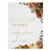 Poster Tomber dans l'amour Automne Baby shower floral Aff (Devant)