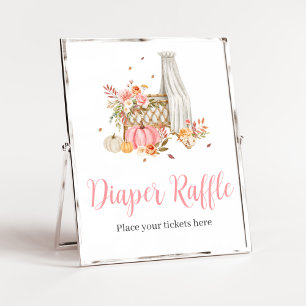 Poster Tomber dans l'amour Baby shower Citrouille rose