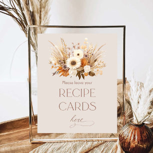 Poster Tomber dans l'amour Boho Floral Fête des mariées R