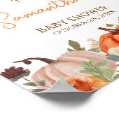 Poster Tomber dans l'amour Citrouille Floral Baby shower (Coin)