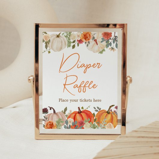 Poster Tomber dans l'amour Citrouille Floral Déchets Raff